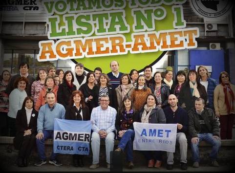 La lista N° 1 Agmer-Amet ganó las elecciones docentes