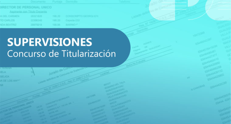 Titularización de supervisiones en Inicial, Primaria y modalidades