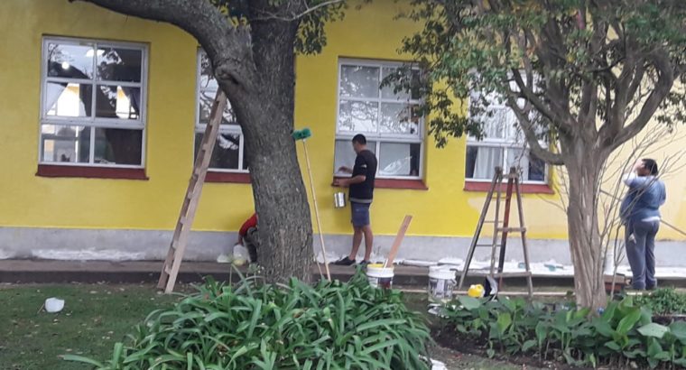 Rosario del Tala: Una asociación civil y ordenanzas pintó la fachada de la escuela 50
