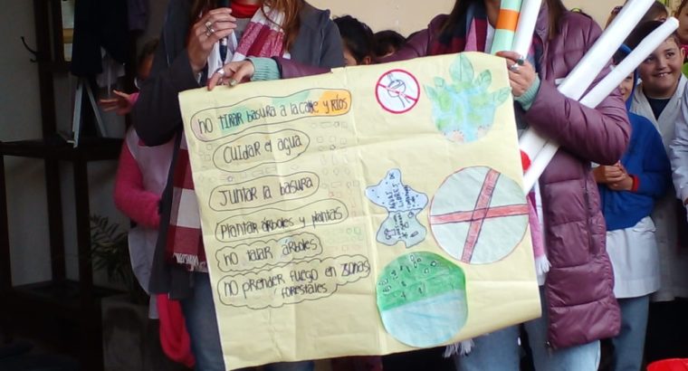 Mansilla | Escuela primaria realizó una cartelera escolar promoviendo el cuidado ambiental