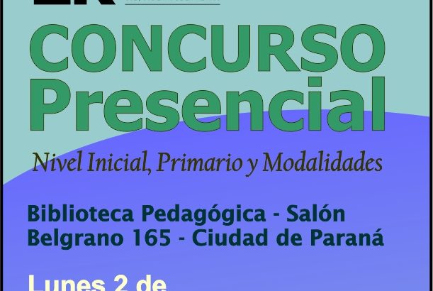 Dptal Paraná – Convocatoria Concurso Cargos de Mayor Jerarquía e Ingreso – 02 de Septiembre 2024 – Nivel Inicial – Nivel Primario y Modalidades