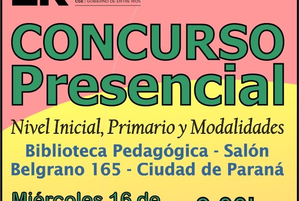 Dptal Paraná – Convocatoria Concurso Cargos de Mayor Jerarquía e Ingreso – 16 de Octubre 2024 – Nivel Inicial – Nivel Primario y Modalidades