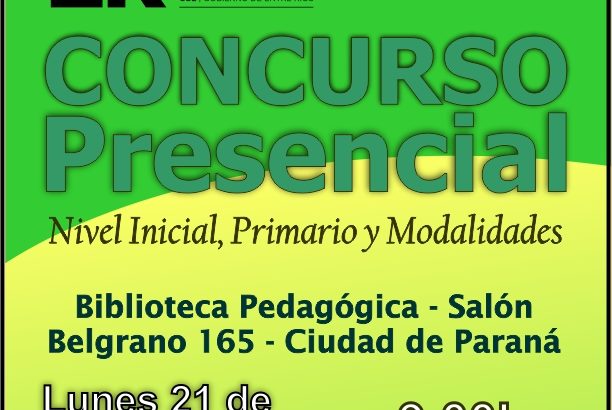 Dptal Paraná – Convocatoria Concurso Cargos de Mayor Jerarquía e Ingreso – 21 de Octubre 2024 – Nivel Inicial – Nivel Primario y Modalidades