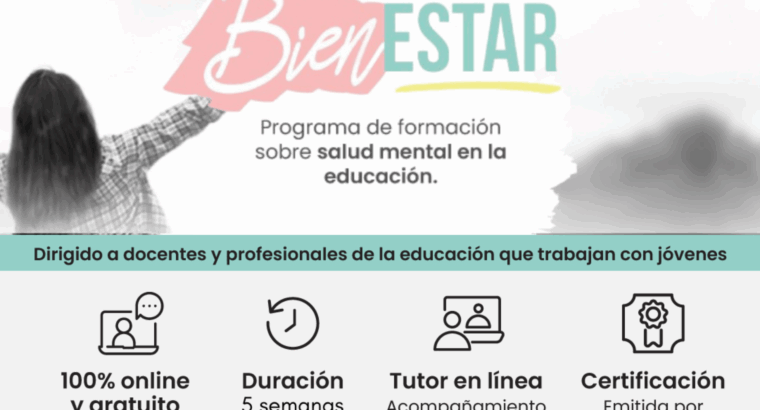 Docentes podrán capacitarse en salud mental y bienestar